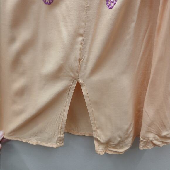 Democracy Embroidered Off the Shoulder Boho Peasant Blouse TanSize Large NWT - Picture 12 of 12